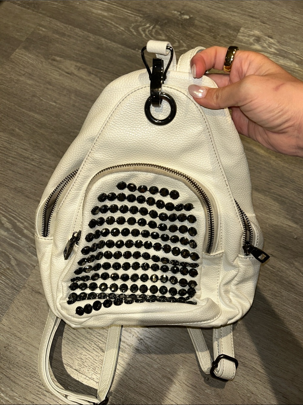 White leather backpack from Italy